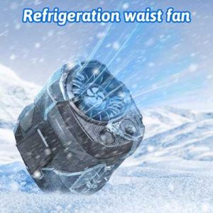 E-Lentorgi,Portable Fan Rechargeable With stand,4 Speeds Strong Airflow Small Fan Waist,Weight reduction design,for Travel Camping Outdoor Jobsite,Camping Essentials-Black and Gray