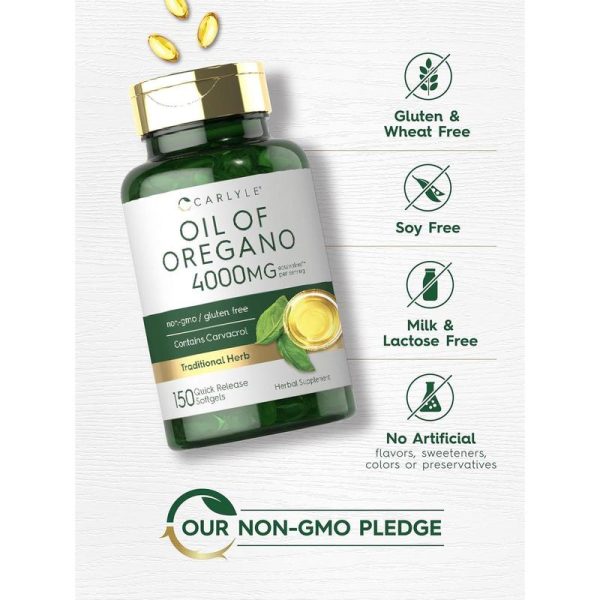 Carlyle Oregano Oil 4000mg Supplement | 150 Softgel Capsules | Contains Carvacrol | Non-GMO & Gluten Free Formula - Image 3
