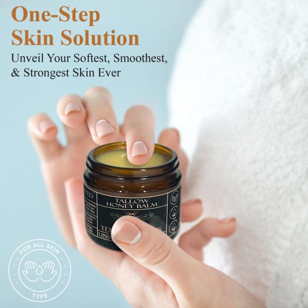 Organic Grass-Fed Beef Tallow Balm with Raw Honey - Handmade All-Natural Moisturizer for Soft, Smooth, Radiant Skin - Image 4