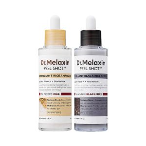 Dr.Melaxin Official] Peel Shot Glow Rice Ampoule Duo - Serums for Brightening, Exfoliating, and Moisturizing - Suitable for All Skin Types