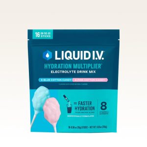 Liquid I.V. Hydration Multiplier - Cotton Candy - Hydration Powder Packets | Electrolyte Powder Drink Mix | Convenient Single-Serving Sticks | 8 Vitamins & Nutrients | 1 Pack (16 Servings)