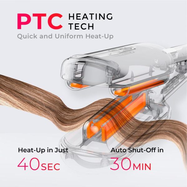 TYMO ROVY Beach Waves Curling Wand, Ionic Deep Waver Hair Curler Tool with Ceramic 3 Barrel for Women, Dual Voltage, Anti-Scald, Easy to Use crimper iron hair crimper bed head waver Comfort - Image 5