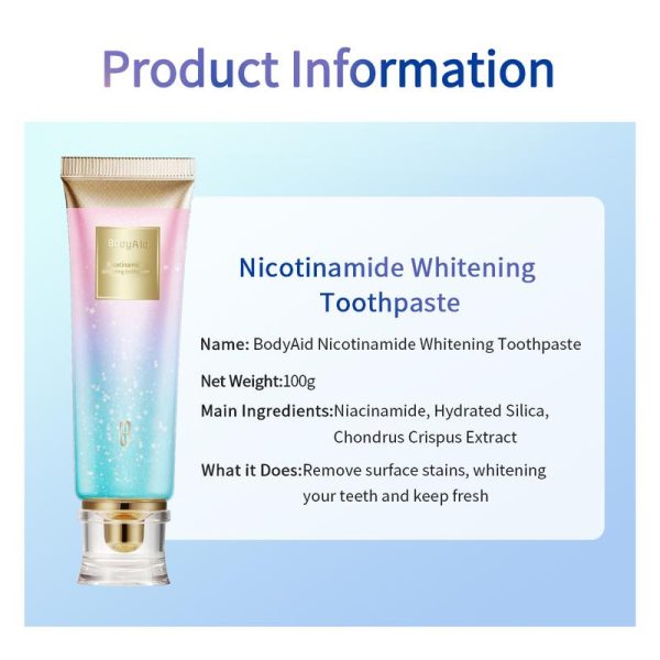 BodyAccel Toothpaste's newest fast-acting whitening formula - derived from natural peach extract - niacinamide - glamvorateeth whitening-max#dealsforyoudays - Image 9