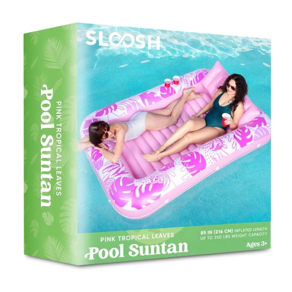 Sloosh-L/XL Inflatable Tanning Pool Lounge Float With Cup Holder, 70“X46”/85″ x 57″ Extra Large Pool Floats Adult with Pillow, 4 in 1 Suntan Tub Raft Floatie, Sunbathing Bed Lounge for Water Blow Up Kids Ball Pit Party Gifts, inflatable Sofa Pool - Image 6