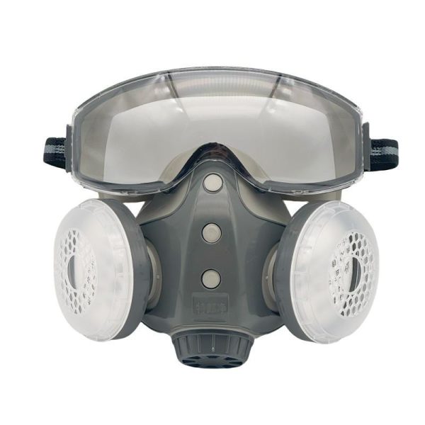 Dust-proof Integrated Respirator Mask Woodworking Tools, Reusable Half Mask with Goggles, Anti-dust Mask for Spray Painting Woodworking, Protective Accessories, Emergency Kits, Safety Construction Gear, Protector, Men Gifts