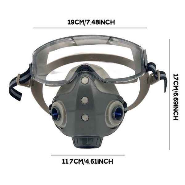 Dust-proof Integrated Respirator Mask Woodworking Tools, Reusable Half Mask with Goggles, Anti-dust Mask for Spray Painting Woodworking, Protective Accessories, Emergency Kits, Safety Construction Gear, Protector, Men Gifts - Image 2