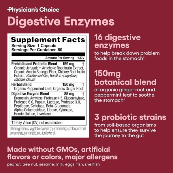 Physician's Choice Hack your Tummy Bundle: Digestive Enzymes & 60 Billion Probiotic - Digestion, Immune & Bloating Support for Men & Women - Image 3