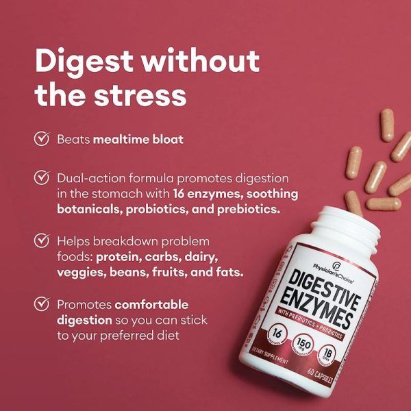 Physician's Choice Hack your Tummy Bundle: Digestive Enzymes & 60 Billion Probiotic - Digestion, Immune & Bloating Support for Men & Women - Image 4