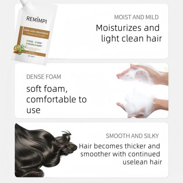 【Buy 1 Get 1 Free】REMIMPI Anti-Hair Fall Hair Loss Treatment Shampoo Oil Control Anti dandruff Haircare Ginseng Ginger Help Hair Growth Jojoba Oat Repair Reduce Hair Loss Scalp Cleanser Conditioner300ML - Image 8