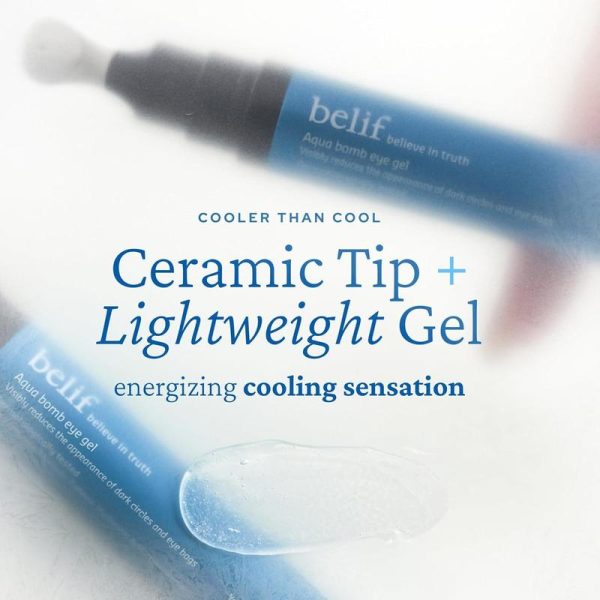 [belif Official] Aqua Bomb Eye Gel, Korean Skincare with Caffeine, Hyaluronic Acid & Niacinamide – Hydrating, Depuffing & Plumping Eye Cream with Cooling Ceramic Tip - Image 4