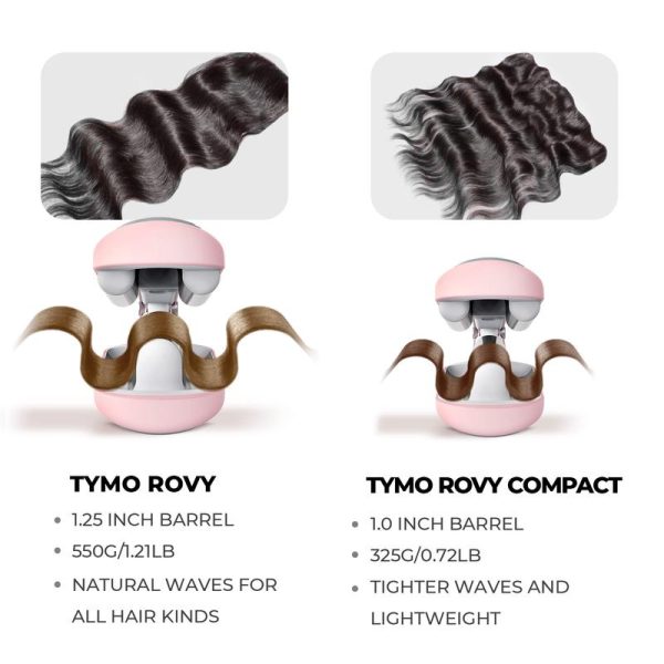 TYMO ROVY COMPACT Hair Waver Crimper, Hair Curler & Curling Irons, Hair Styling Tool with Negative Ionic Technology for Smooth Waves, Wavy Comfort - Image 3
