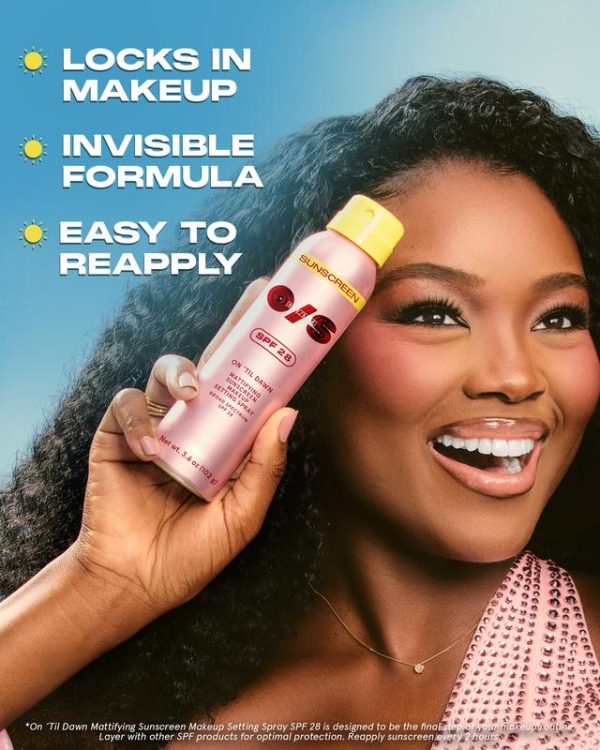 On ’Til Dawn Mattifying Sunscreen Makeup Setting Spray SPF 28 Travel-Sized - Image 4